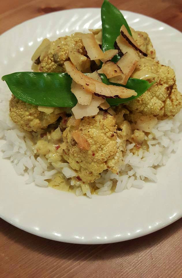 Crunchy Coconut & Roasted Cauliflower Curry - Vegan